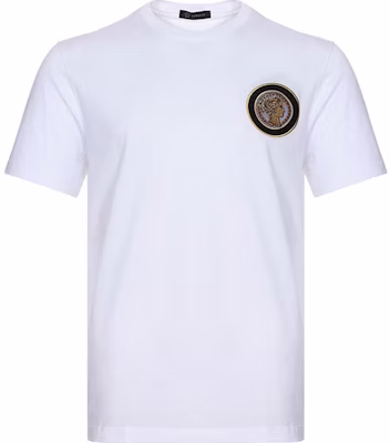 ヴェルサーチ ホワイト コットン クルーネック Tシャツ キャラクターロゴ入り A79437-A201952-A001 Buy ヴェルサーチ ホワイト コットン クルーネック Tシャツ キャラクターロゴ入り A79437-A201952-A001