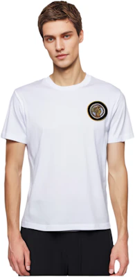 ヴェルサーチ ホワイト コットン クルーネック Tシャツ キャラクターロゴ入り A79437-A201952-A001 Purchase ヴェルサーチ ホワイト コットン クルーネック Tシャツ キャラクターロゴ入り A79437-A201952-A001