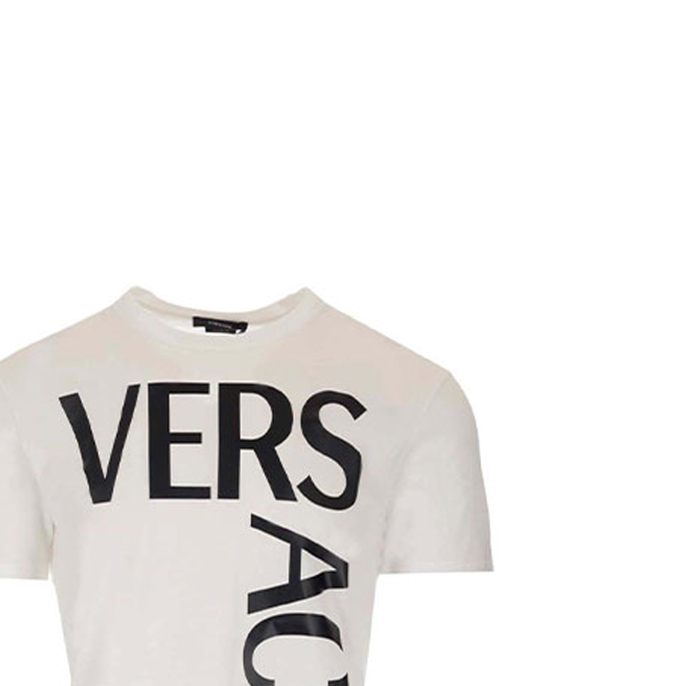 Details for VERSACE White Cotton Logo Print Short Sleeve T-Shirt 1001288-1A00922-1W000