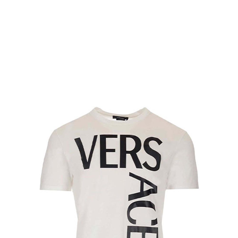 Cheap VERSACE White Cotton Logo Print Short Sleeve T-Shirt 1001288-1A00922-1W000