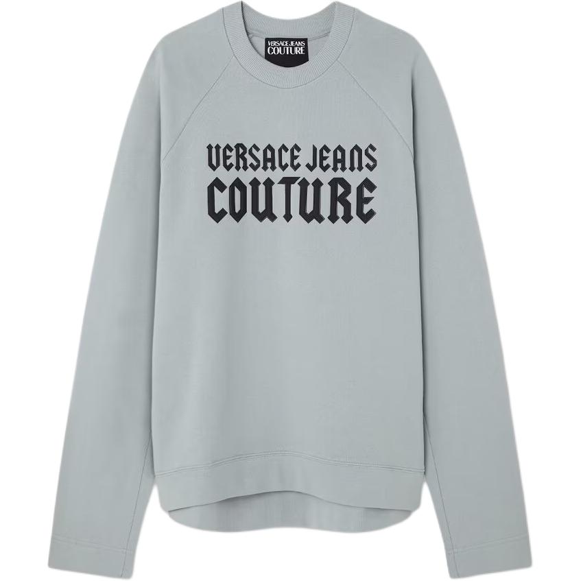 Versace White Crewneck Oversized Sweatshirt with Letter Print E77GAIL01-ECF02L-E816