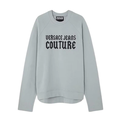 Versace White Crewneck Oversized Sweatshirt with Letter Print E77GAIL01-ECF02L-E816