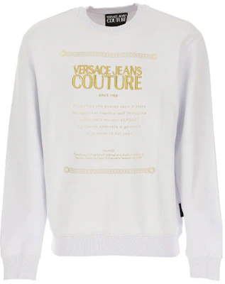 Versace White Crewneck Sweatshirt with Embroidered Lettering B7GUA7FN-36604-003 Buy Versace White Crewneck Sweatshirt with Embroidered Lettering B7GUA7FN-36604-003