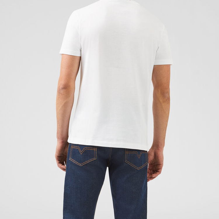 Versace White Crewneck T-Shirt with Letter Applique A85162-A228806-A2048 圖 5