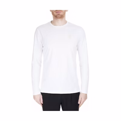 Versace White Embroidered Logo Crewneck Sweatshirt V800491R-VJ00180-V9052