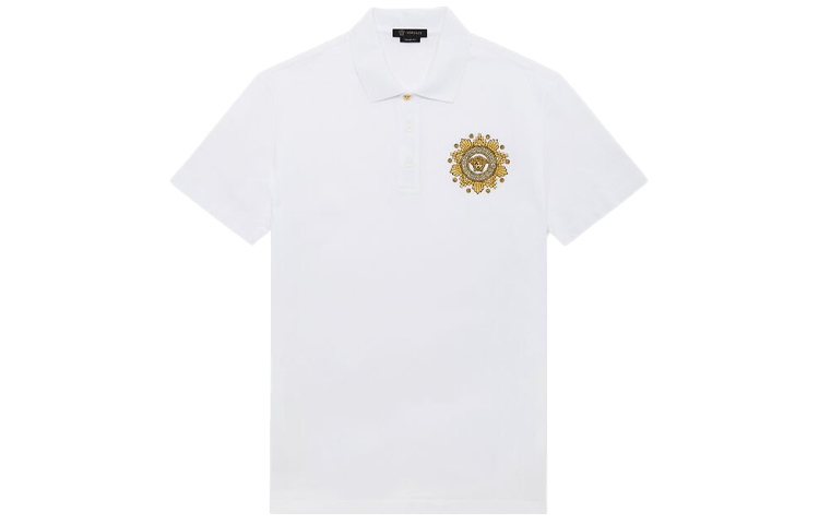 Order VERSACE 白色刺绣短袖POLO衫 A85111-A231240-A2088