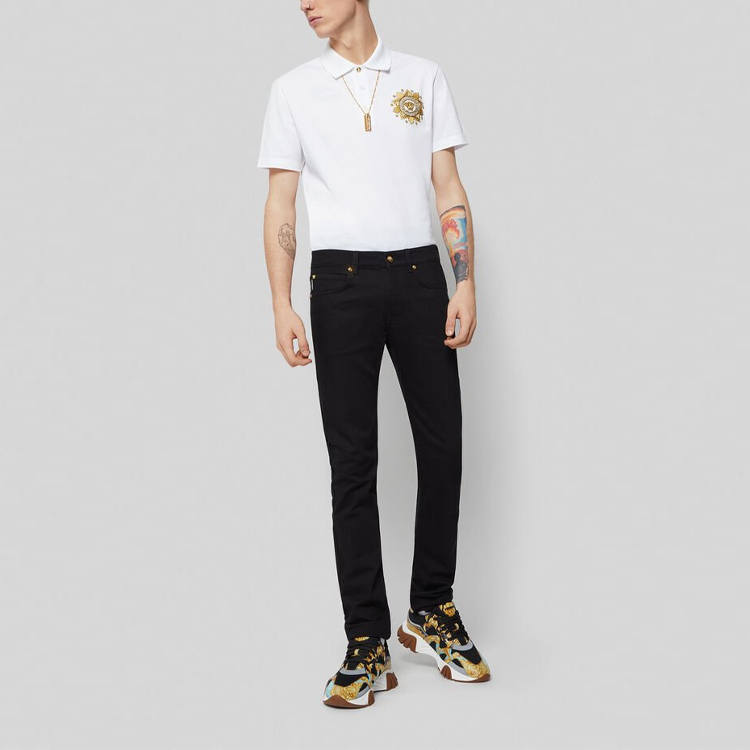 Lookbook VERSACE 白色刺绣短袖POLO衫 A85111-A231240-A2088