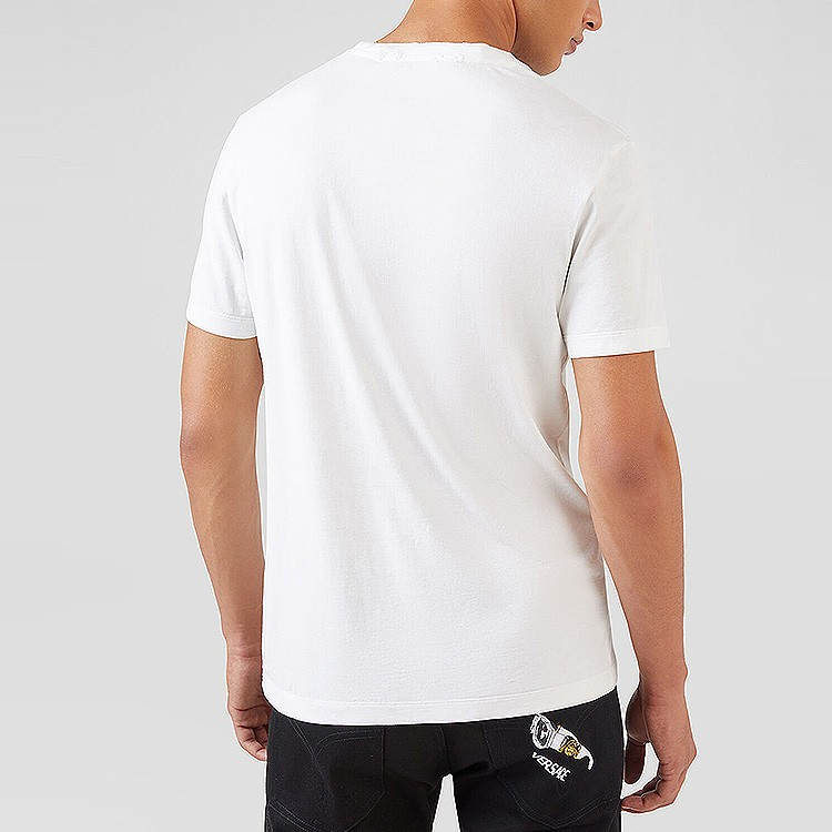 Versace White Letter Print Crew Neck Short Sleeve T-Shirt A85989-A228806-A1002 圖 6