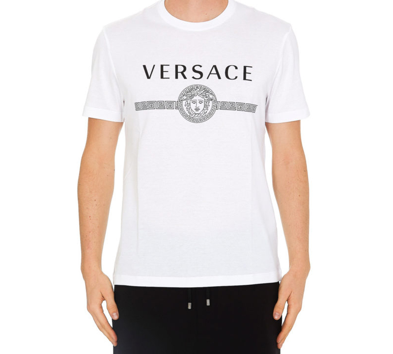 VERSACE White Logo Cotton Crewneck T-Shirt A83159-A228806-A1001 圖 4