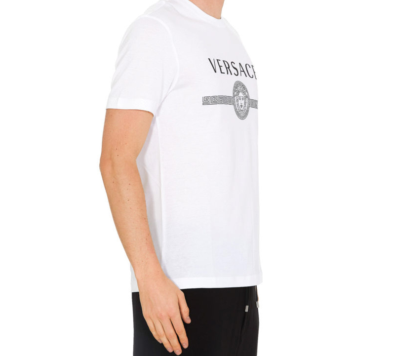 VERSACE White Logo Cotton Crewneck T-Shirt A83159-A228806-A1001 圖 6