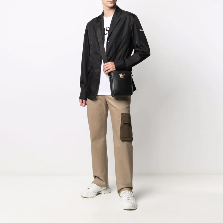 VERSACE White Logo Embroidered Crew Neck Short Sleeve T-Shirt 10012841A00918-1W000 圖 3