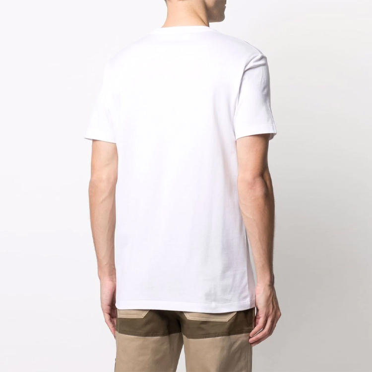 VERSACE White Logo Embroidered Crew Neck Short Sleeve T-Shirt 10012841A00918-1W000 圖 5