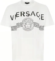 VERSACE White Logo Graphic Crew Neck Short Sleeve T-Shirt. A86893-A228806-A1001 VERSACE White Logo Graphic Crew Neck Short Sleeve T-Shirt. A86893-A228806-A1001