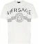 Buy ヴェルサーチ 白 ロゴ グラフィック クルーネック 半袖 Tシャツ. A86893-A228806-A1001