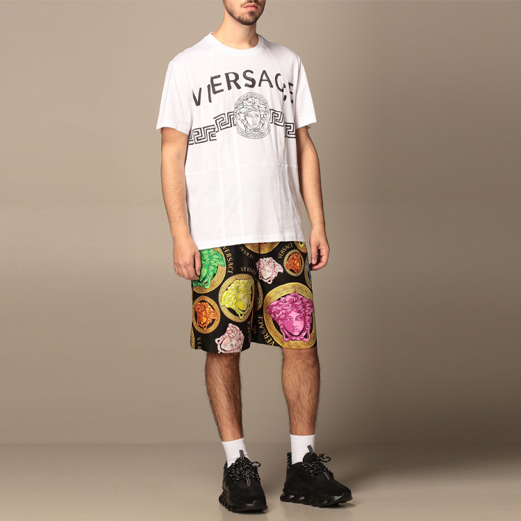 VERSACE White Logo Graphic Crew Neck Short Sleeve T-Shirt. A86893-A228806-A1001 圖 4
