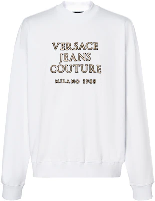 Versace White Long-Sleeve Sweatshirt with Gold Logo B7GUA7FZ-36612-003 Buy Versace White Long-Sleeve Sweatshirt with Gold Logo B7GUA7FZ-36612-003