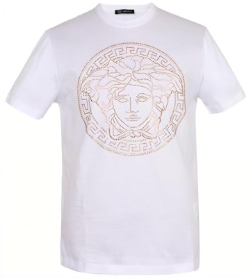 范思哲 白色美杜莎铆钉短袖T恤 A77987-A201952-A001 Order 范思哲 白色美杜莎铆钉短袖T恤 A77987-A201952-A001