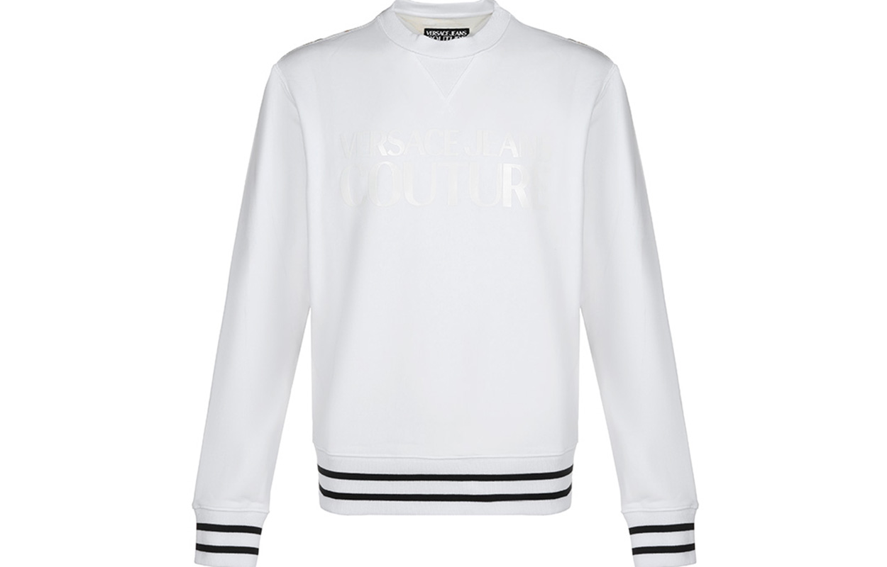 Versace White Pullover Sweatshirt with Logo Design B7GZA702-13988-003