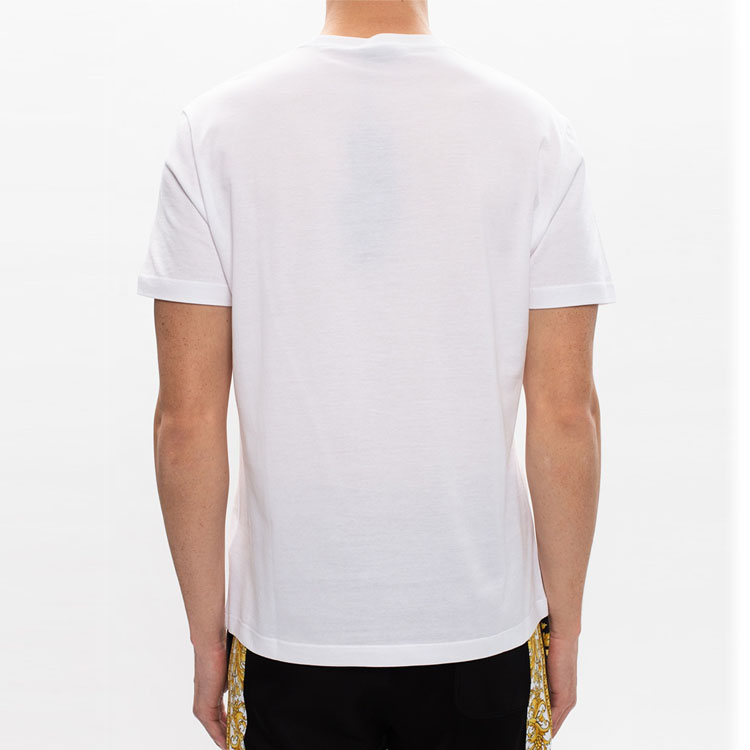VERSACE White T-Shirt with Gold Logo Print A87387-A228806-A1001 圖 4