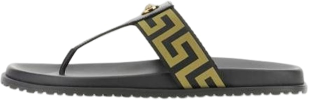 Versace Woven Toe Thong Fashion Slides 'Black' 1008317-1A05957_2B15V Versace Woven Toe Thong Fashion Slides 'Black' 1008317-1A05957_2B15V