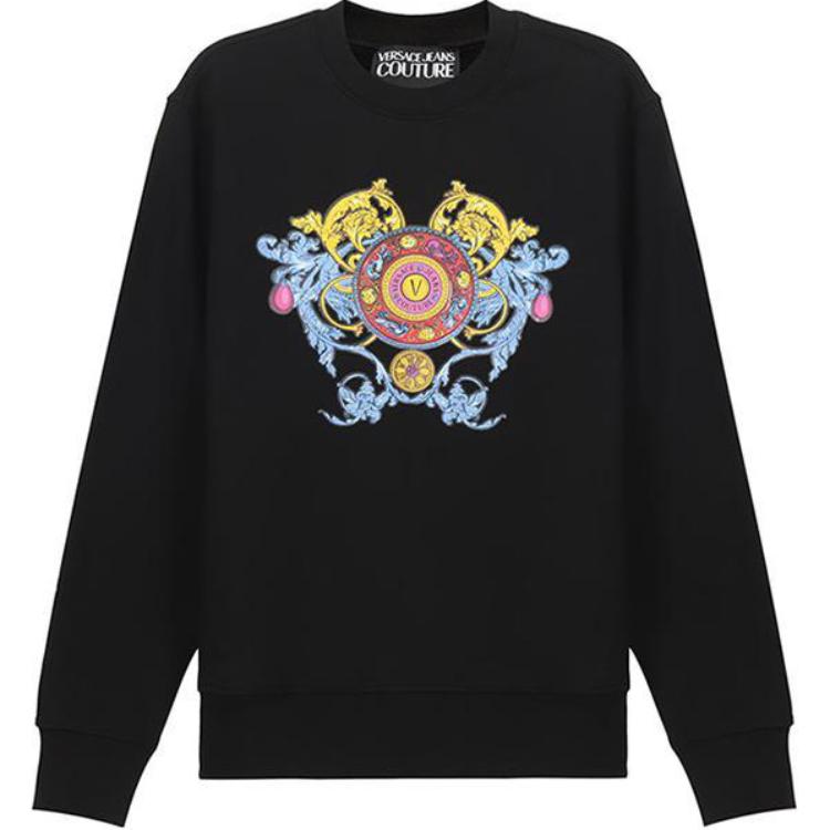 Versace Medicom Toy FW21 Baroque Cartoon Print Sweatshirt Black 71GAIT16-CF00O-899