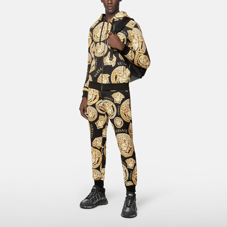 Lookbook 范思哲黄色徽标印花松紧腰运动裤 A88739-1F00721-5B000