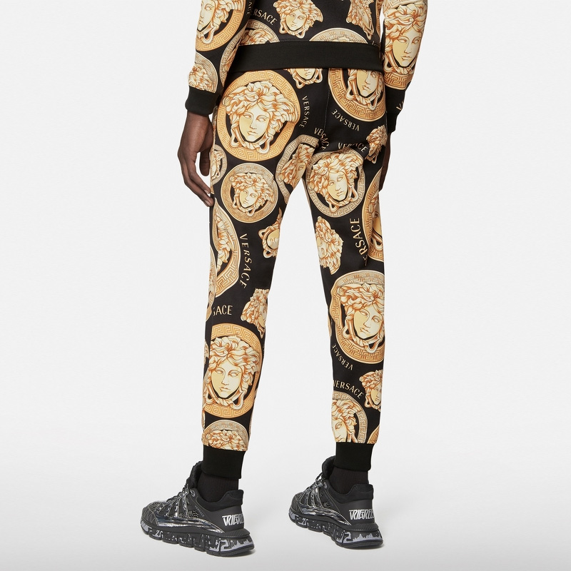 Purchase 范思哲黄色徽标印花松紧腰运动裤 A88739-1F00721-5B000