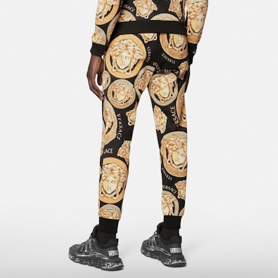 范思哲黄色徽标印花松紧腰运动裤 A88739-1F00721-5B000 Purchase 范思哲黄色徽标印花松紧腰运动裤 A88739-1F00721-5B000