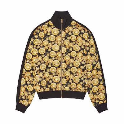 Versace Yellow Logo Print Zip-Up Jacket A88716-1F00675-5B000