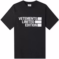 Vetements Black Crewneck T-Shirt with Letter Print. UE52TR150B-1611 Vetements Black Crewneck T-Shirt with Letter Print. UE52TR150B-1611