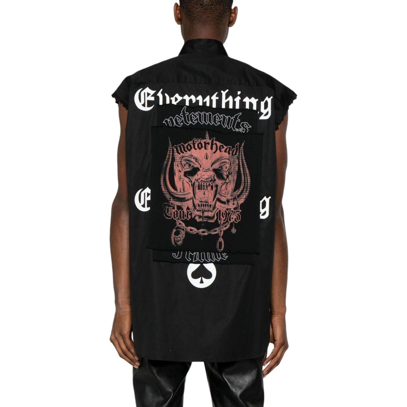 Purchase ヴェトモン ブラック グラフィック柄 ノースリーブ ボタンアップ シャツ UE64SH250B-BLACK