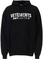 Vetements Black Solid Color Pullover Hoodie UE54HD100BBLACK Vetements Black Solid Color Pullover Hoodie UE54HD100BBLACK