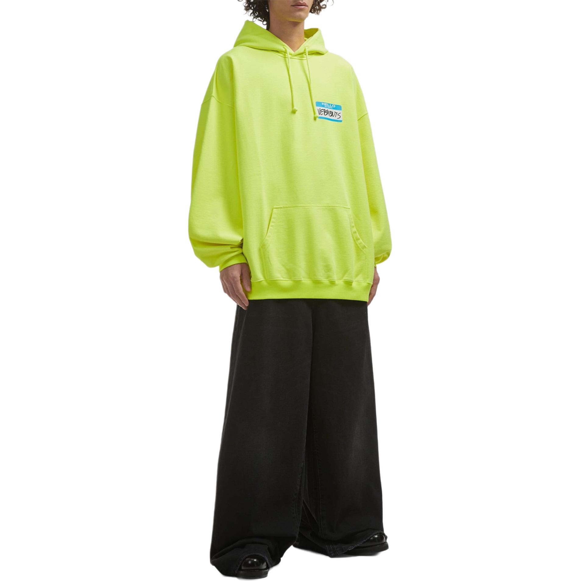 Details for 베트멍 형광 노란색 로고 프린트 오버사이즈 후디. UE64HD900Y-YELLOW