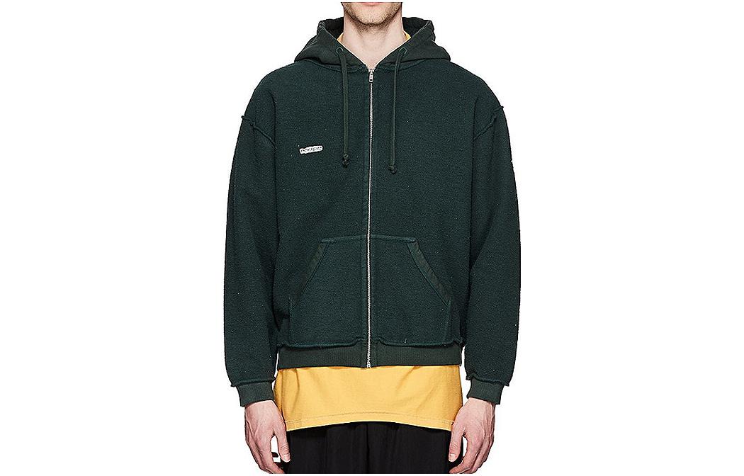 Order 베트멍 그린 레터 로고 프린트 집업 후디. MAH19TR212