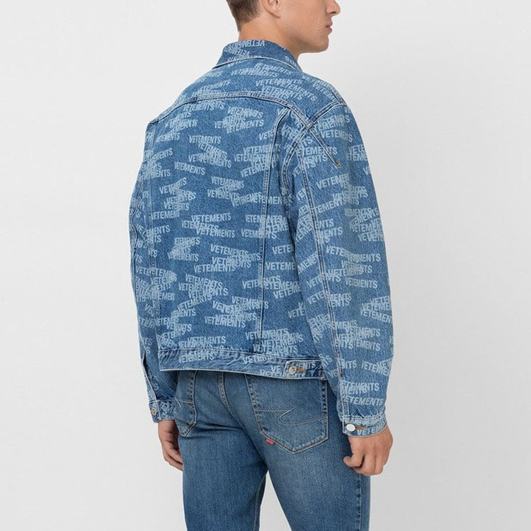Purchase ヴェトモン レタープリント 長袖デニムジャケット ライトブルー UA52JA250BMEDIU