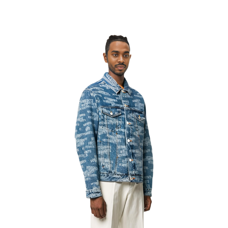 Sizing ヴェトモン レタープリント 長袖デニムジャケット ライトブルー UA52JA250BMEDIU