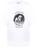 Vetements Logo Printed Crewneck Short Sleeve T-Shirt White UE52TR200W-1611 Vetements Logo Printed Crewneck Short Sleeve T-Shirt White UE52TR200W-1611
