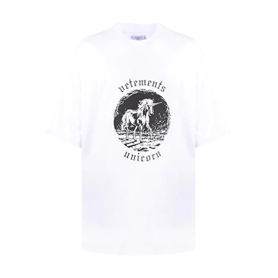 Vetements Logo Printed Crewneck Short Sleeve T-Shirt White UE52TR200W-1611