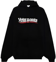 Vetements Oversized Hoodie with Logo Print in Black. UE64HD440B Vetements Oversized Hoodie with Logo Print in Black. UE64HD440B