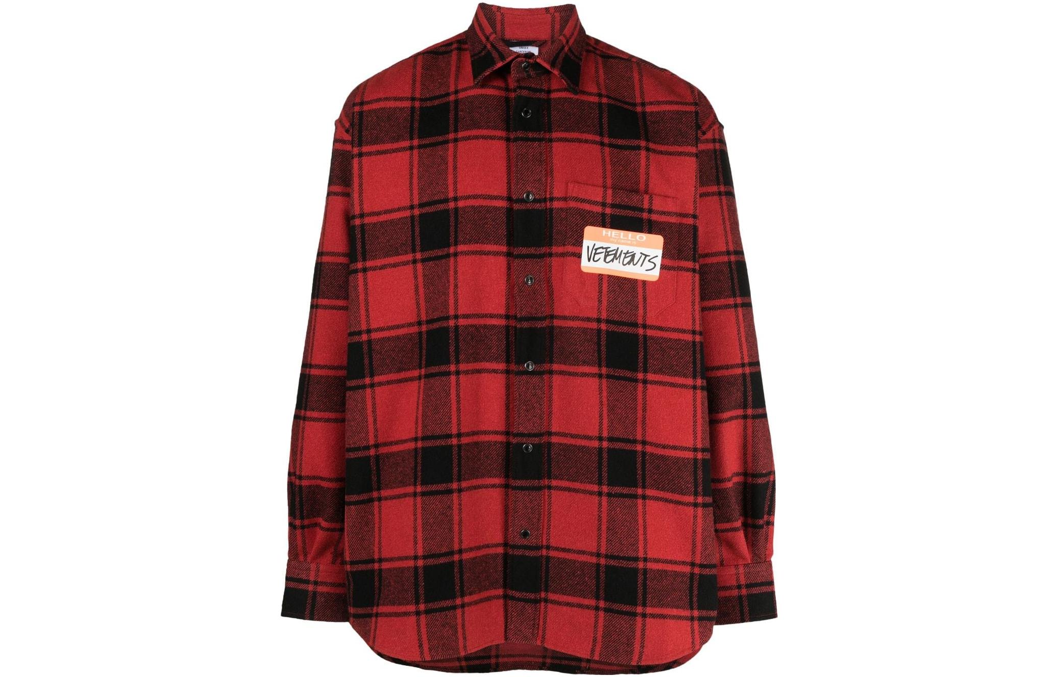 Order 베트멍 레드 체크 로고 프린트 긴팔 칼라 셔츠 UE54SH420R-1887-REDCHECK