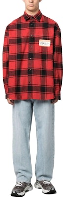 베트멍 레드 체크 로고 프린트 긴팔 칼라 셔츠 UE54SH420R-1887-REDCHECK Lookbook 베트멍 레드 체크 로고 프린트 긴팔 칼라 셔츠 UE54SH420R-1887-REDCHECK