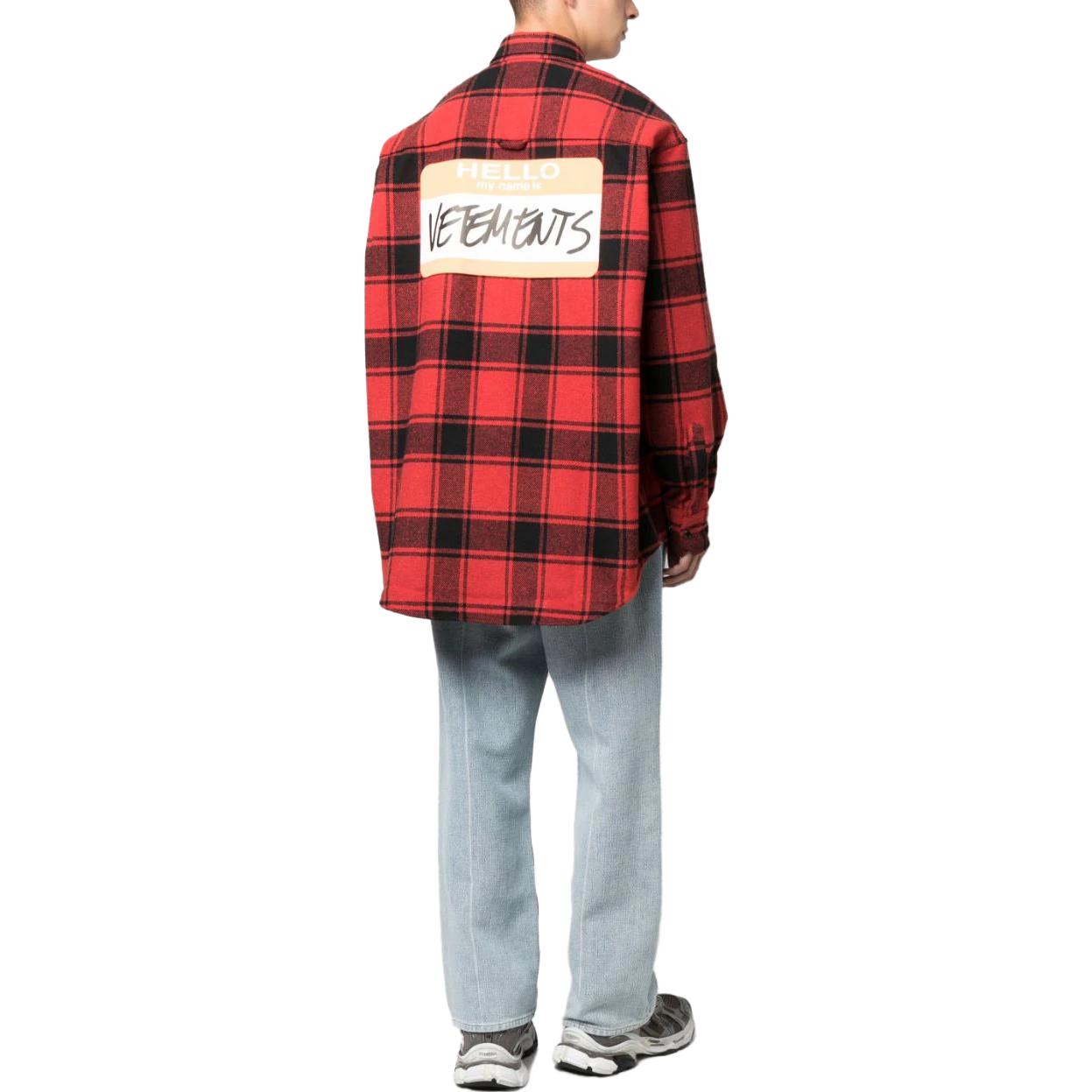 Purchase 베트멍 레드 체크 로고 프린트 긴팔 칼라 셔츠 UE54SH420R-1887-REDCHECK