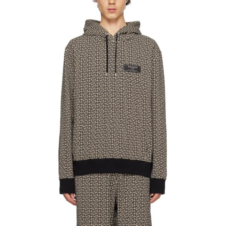 Vetements All-Over Logo Jacquard Hoodie Black 241251M202001