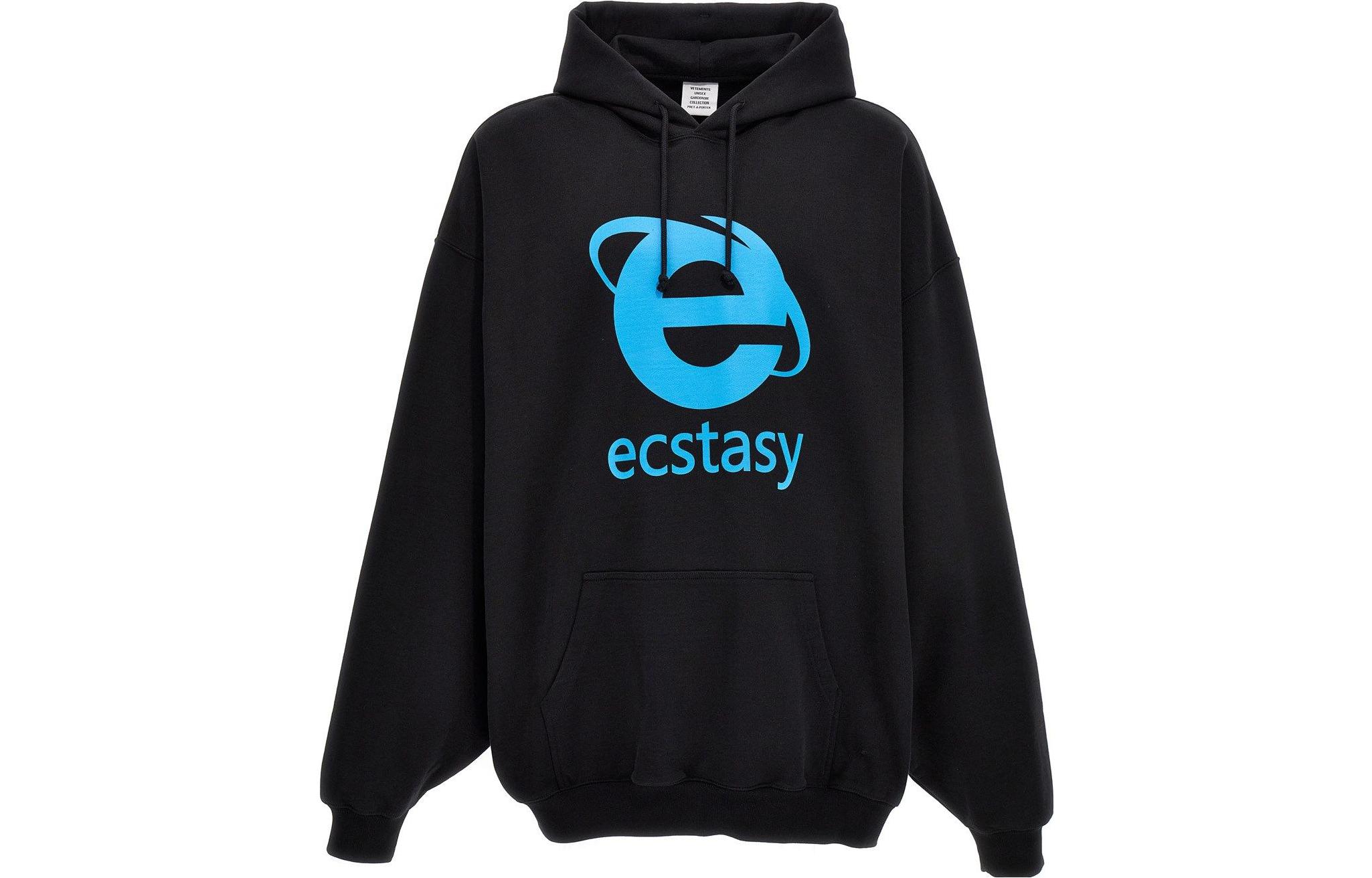 Vetements Alphabet Graphic Print Hoodie Unisex Black UE54HD320B-BLACK