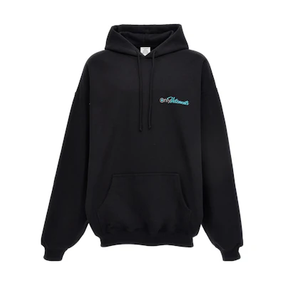 Vetements Alphabet Print Black Hoodie Long Sleeve UE54HD300B-BLACK