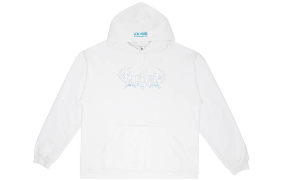 Vetements Alphabet Print Hoodie White Long Sleeve UAH21TR585-WHIT