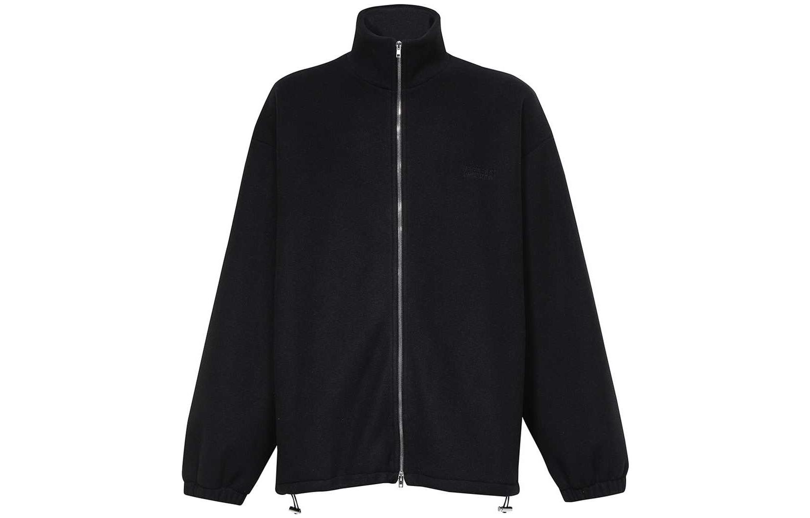 Vetements Black High Neck Logo Zip-Up Jacket UE63JA200B-BLACK