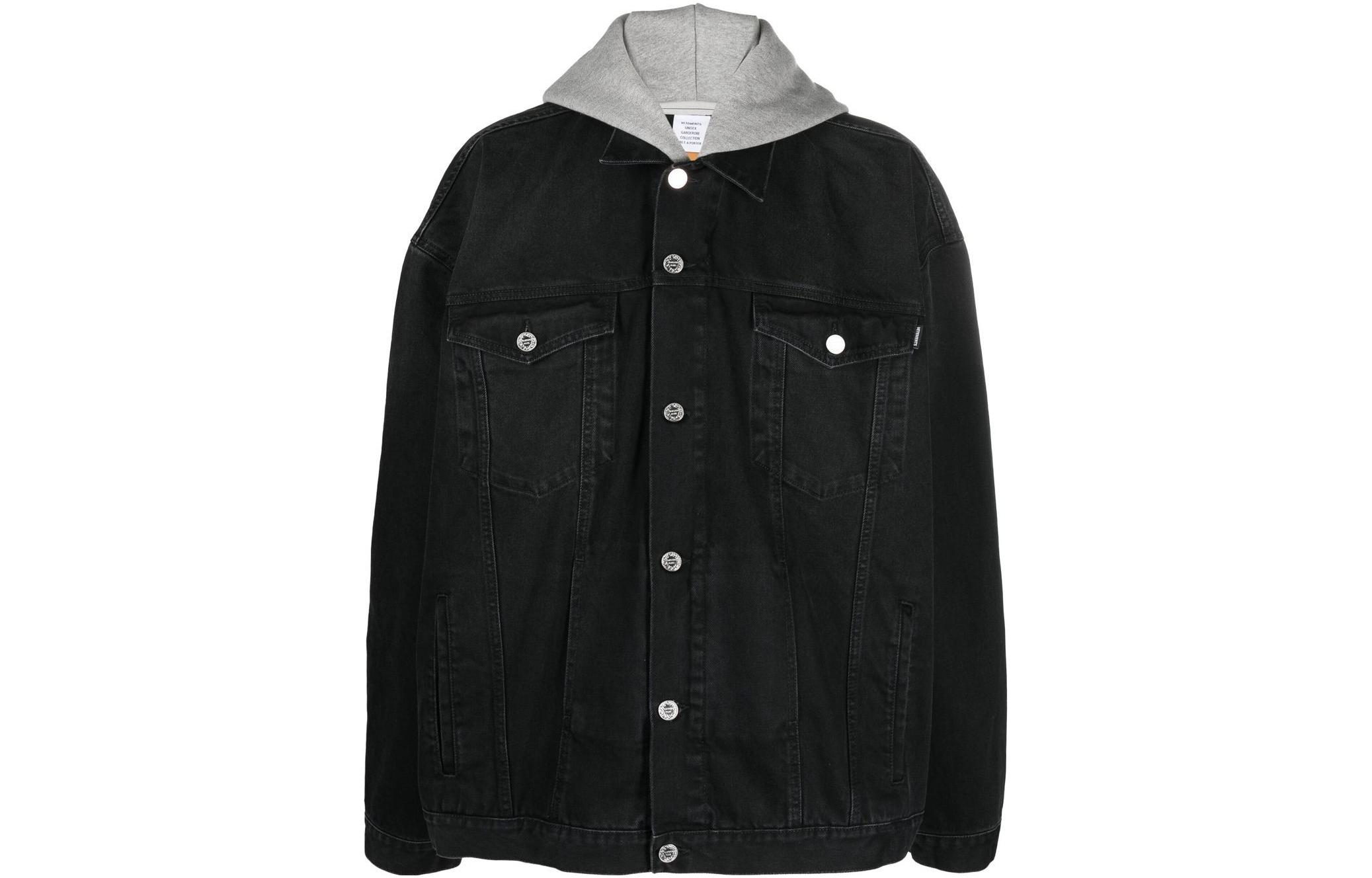 Vetements Black Hooded Single-Breasted Jacket UA53JA800B-2801