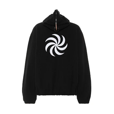 Vetements Black Hoodie Jacket with Minimalist Windmill Design USS197008 BLACK