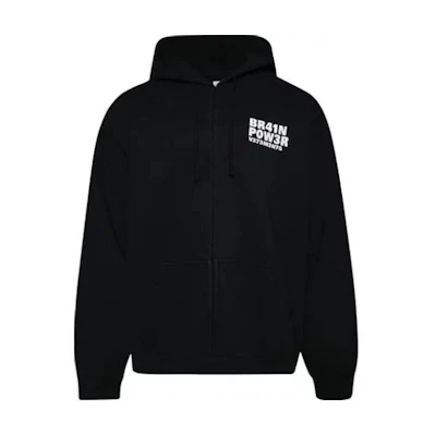 Vetements Black Letter Print Zip Hoodie Jacket UE63HD300B-BLAC